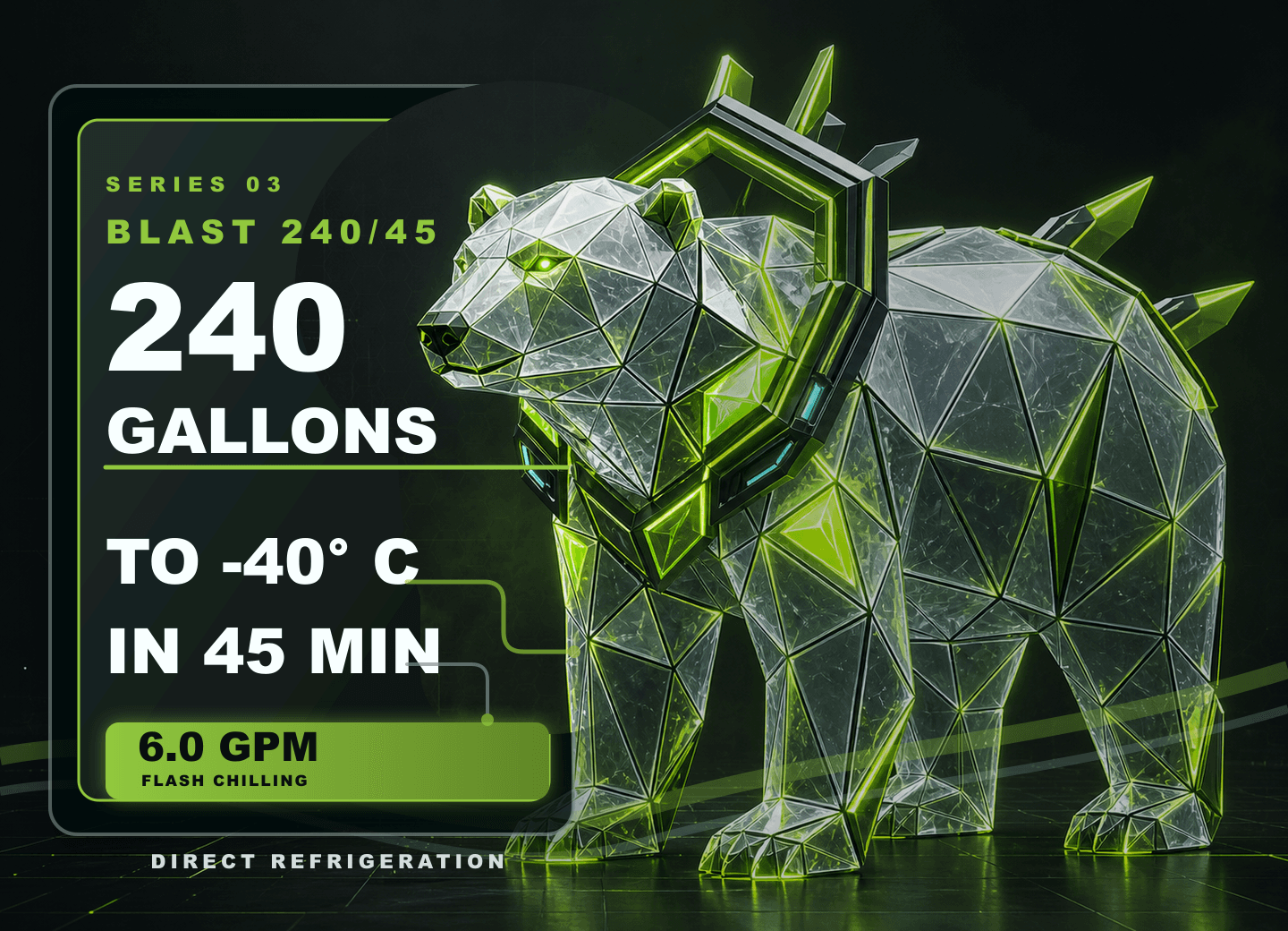 BLAST 240/45 crystal bear ethanol chilling performance stats card