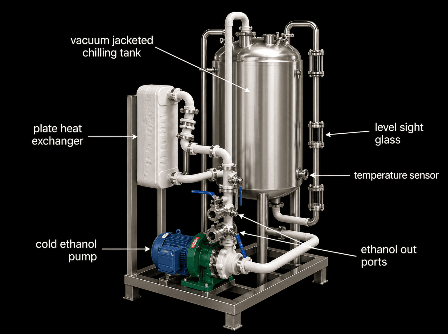 Labeled Perma Cool BLAST 60/45 ethanol chilling platform diagram