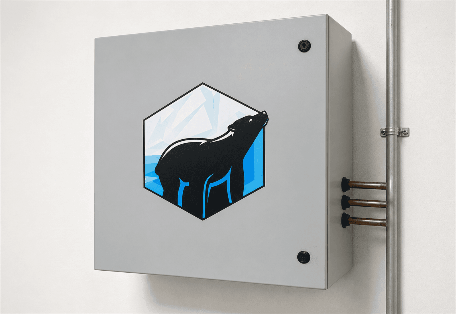 Wall-mounted Perma Cool BLAST 60/45 PLC control system cabinet