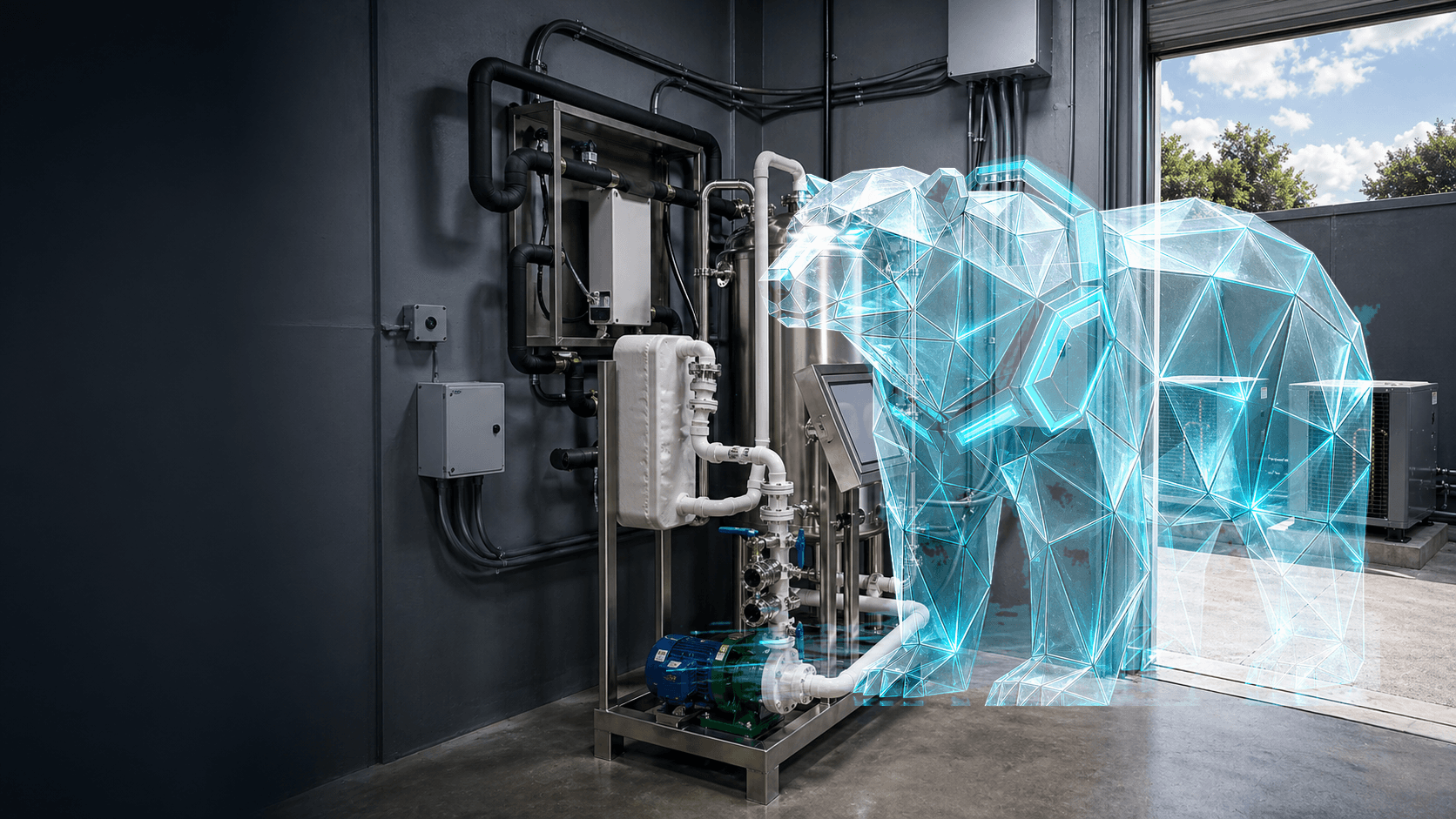 Industrial ethanol chilling platform in a clean production facility
